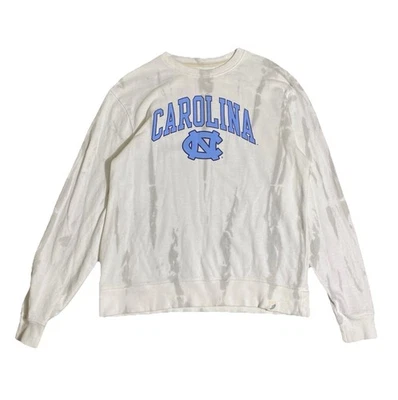 North Carolina Tar Heels Sweatshirt Medium White NCAA Football Crewneck Tie Dye - Image 1 of 4
