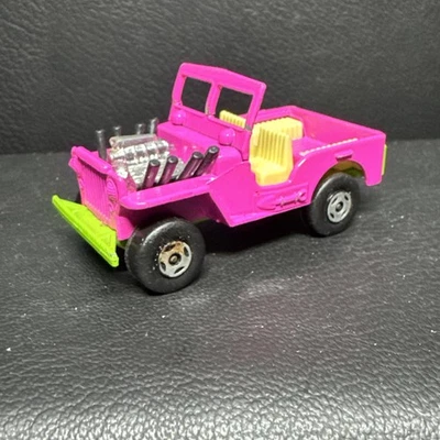 Vintage 1971 Matchbox Lesney Superfast No 2 Jeep Hot Rod Pink/Green England R196 - Image 1 of 4