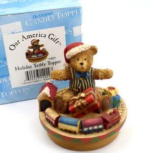 "Our America Gift" Kerzenglas Topper Figur Urlaub Teddy Topper mit Zug - Bild 1 von 8
