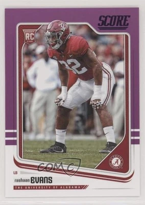 2018 Score Rookies Purple Rashaan Evans #345 Rookie RC - Image 1 of 2