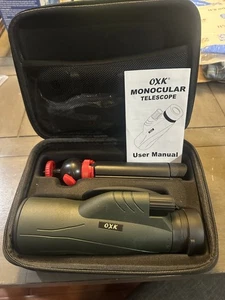 OXK 12x56 High Power Monocular Telescope with Smartphone Adapter Tripod Travel - Picture 1 of 3