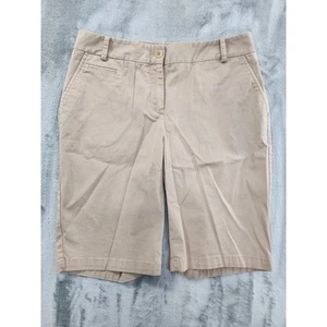Talbots Mid Rise Bermuda Shorts Size 4 Tan Khaki Office Summer Walking Shorts - Picture 1 of 11