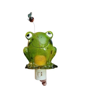 Vintage animierter Frosch & Käfer seltenes Nachtlicht Stecker Ein Aus Schalter Kunststoff Kröte Geschenk - Bild 1 von 6