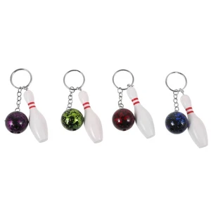 4 Pezzi Mini Portachiavi Bowling Decorazioni per Festa Squisiti Piccoli Portachiavi - Foto 1 di 12