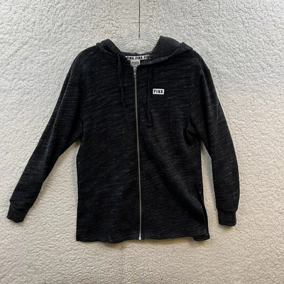 Pink Jacket Women's Extra Small Heather Black Lightweight Full Zip Outdoor Adult - Image 1 of 4