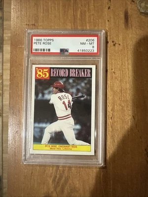 1986 Topps - Pete Rose #206 PSA 8 - Imagem 1 de 2