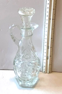 Antigua botella EAPG Star of David Cruet con tapón para aceite o vinagre transparente - Imagen 1 de 7