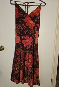 Abito Vintage Express Y2K Halter, Donna 9/10, Rosso Floreale, Dark Fairy Whimsigoth - Foto 1 di 7