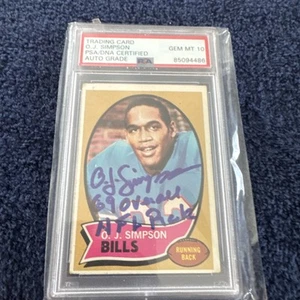 1970 Topps #90 OJ Simpson ROOKIE SIGNED PSA 10 AUTO - Picture 1 of 2