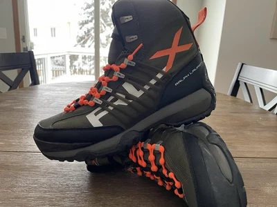 RLX Ralph Lauren Mens Abridge Ranger Hiking Boots Green-Orange -Black(US 9.5) - Photo 1/4