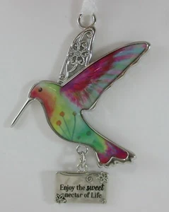 C4 Enjoy the sweet nectar of life LIFE IS BEAUTIFUL HUMMINGBIRD ORNAMENT ganz - Picture 1 of 4