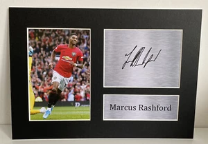 Marcus Rashford Firmado A4 Montado Impreso Autógrafo Hombre United Fútbol Fan Regalo - Imagen 1 de 5