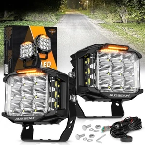 Pair AUXBEAM 5"inch 168W LED Driving Work Lights w/ Side Light DRL Pods Off-Road - Picture 1 of 12