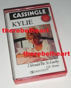 KYLIE MINOGUE I Should Be So Lucky UK Remix 1988 AUSTRALIAN CASSETTE Poster RARE - Picture 1 of 3