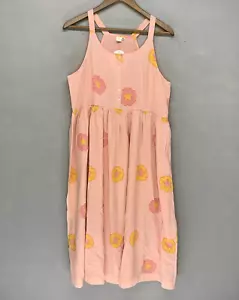 Kilol Womens Floral Lined Cotton Peasant Boho Oversized Maxi Babydoll Sundress M - Picture 1 of 11