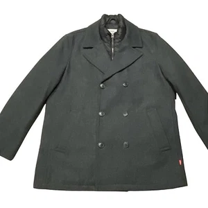 Levi's Herren Hellgrau Wolle Zweireiher Wollmischung Peacoat mit Puffer Latz L - Bild 1 von 12