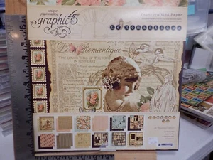 GRAPHIC 45 LE ROMANTIQUE 12 SHEETS 12X12 DOUBLE-SIDED PAPER EUC A32698 - Picture 1 of 12