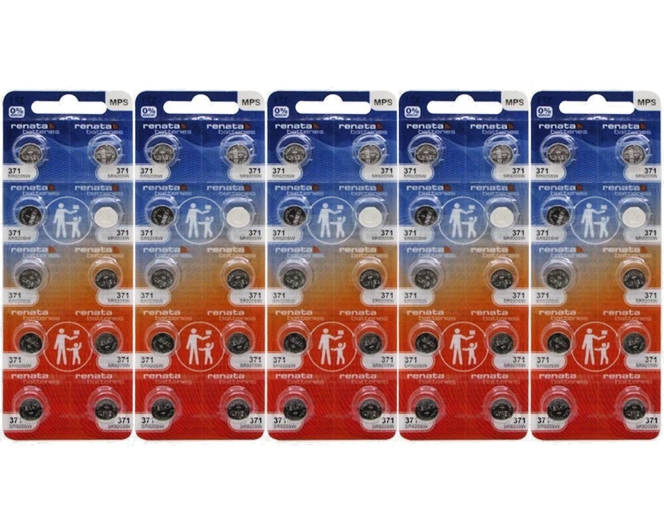 Fifty (50) Renata 371 (SR920SW)  Batteries ....FREE SHIP W/TRACKING EXP. 2028* - Image 1 of 1