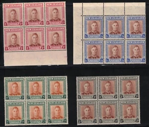 1947 New Zealand Scott 265-8 Mint MNH Block of 6 - Imagen 1 de 2