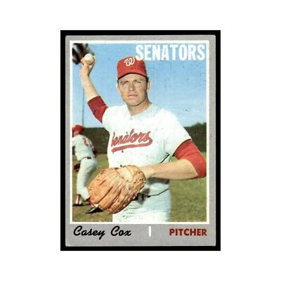 Casey Cox 1970 Topps #281 Washington Senators Baseball Card VG - Image 1 of 3