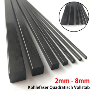 Schwarz Kohlefaser Vierkantstange Vollstab Carbon Stab Für RC Modell Bastel DIY - Picture 1 of 8