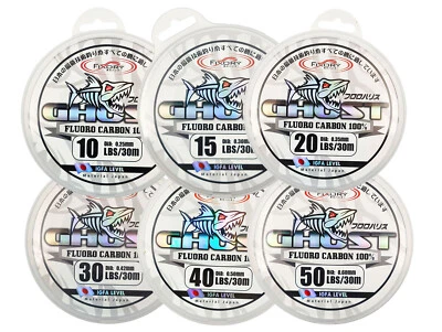 Fixory Ghost Fluro Carbon 100% Fishing Leader IGFA Japan Line 30m Combine Mix - Image 1 of 2