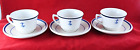 3) US Navy Officer Sterling China Cobalt Blue Fouled Anchor China Cup Saucer USA