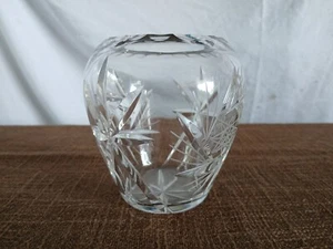 schöne geschliffene Kristallvase mit Schleuderstern - 10 ,5 cm - Bild 1 von 5