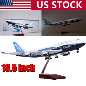 18.5 inch B747 Airplane Model Toys American United Airlines W/ LED Light Wheel - Picture 1 of 12