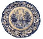 2 Liberty Blue Staffordshire Ironstone Independence Hall Plates See Photos Read