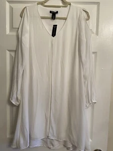 Neu mit Etikett White House Black Market Damen Etuikleid Größe 2 durchsichtig gefüttert Slipper weiß - Bild 1 von 8