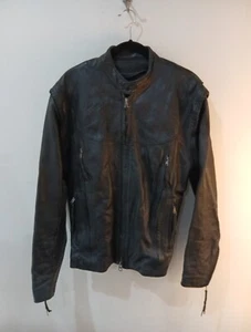 Chaqueta de montar de cuero Harley Davidson para hombre forro grande y mangas con cremallera talla M - Imagen 1 de 12