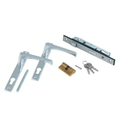 Beschlagset Gartentür Gartentor Einsteckschloss Zylinder Türgriff Set Edelstahl - Bild 1 von 4