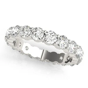 Diamond Eternity Band Wedding Ring D VS2 Round 6 Carat Labcreated 14K White Gold - Picture 1 of 13