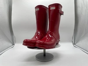 Hunter Original Short Gloss Women's Rain Boots, Military Red, Women's Size 8 US - Picture 1 of 7