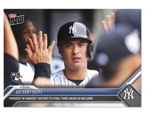 2023 Topps Now Anthony Volpe Rookie Card RC Youngest Yankee To Steal 3 In 1 Game - Picture 1 of 2