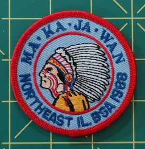 MA-KA-JA-WAN Northeast Illinois BSA 1988 Native Chief Vintage Boy Scout Patch - Picture 1 of 3