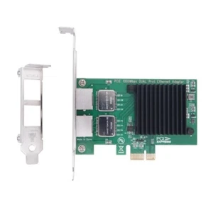 2 Port PCIE I350-T2 10/100/1000Mbps Gigabit Ethernet Server Networking Card - Picture 1 of 8