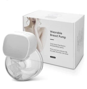 New 2 Piece Wearable Electric Suction Hands Free Breast Pump Milk Feeding - Picture 1 of 2