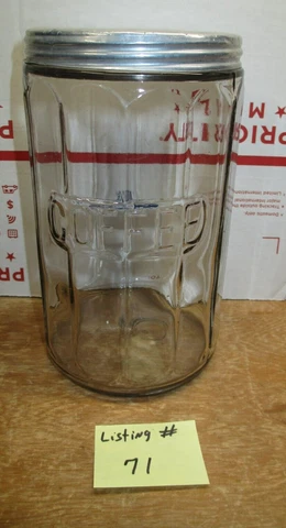 HOOSIER CABINET ORIGINAL COLONIAL EMBOSSED COFFEE SPICE JAR   LISTING # 71 Cover