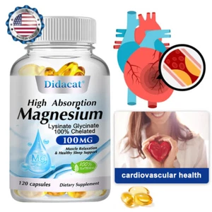 Glicinato de Magnesio Alta Absorción 100mg Relajación Muscular Nervio Soporte 120 un. - Imagen 1 de 9