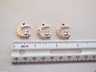 2 CAT CRESCENT MOON SILVER ALLOY CHARMS Helps Spay Neuter CAT RESCUE CHARITY