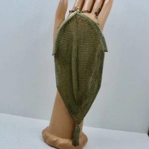 Ca 1910s E.A. Bliss Goldtone Mesh Flapper Bag - Picture 1 of 13