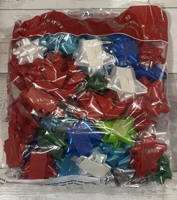 Arcos de regalo Wondershop - Bolsa de 40 arcos - Azul/Plateado/Verde/Rojo/Blanco - NUEVO Foto 1 de 4