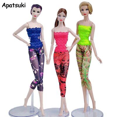 3sets/lot Fashion Doll Clothes For 11.5  Doll Outfits Lace Top Shorts Legging • 4.22$