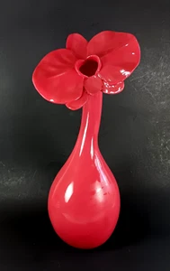 Pop Art Blumenvase rosa Blasform Acrylharz Orchideenform Nordstrom Vintage - Bild 1 von 22
