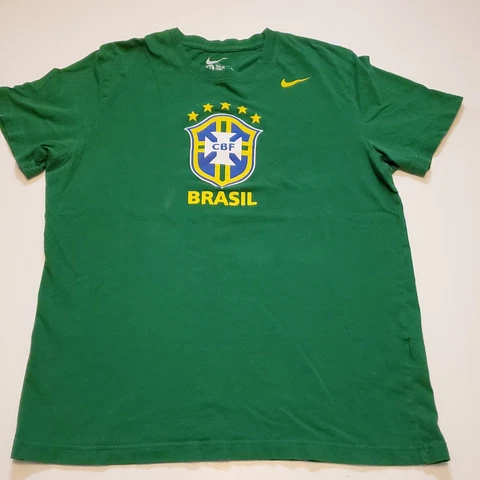 Brasil CBF Futbol Soccer Green Men’s Nike Short Sleeve T-Shirt 547212-302 XL Cover