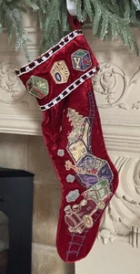 Mark Roberts Weihnachten Nordpol Express Perlenstrumpf Urlaub 20 Zoll - Bild 1 von 4