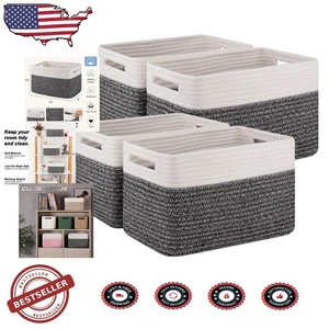 Cestas de almacenamiento tejidas versátiles - Contenedores organizadores decorativos para juguetes y más - Imagen 1 de 8