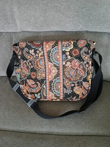 Vera Bradley Messenger Bag Kensington Pattern Floral Paisley Brown/DISPLAY - Picture 1 of 10